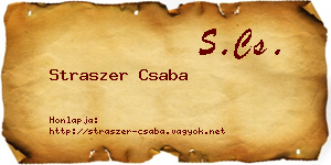 Straszer Csaba névjegykártya