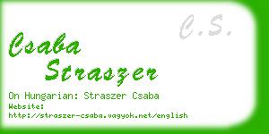 csaba straszer business card